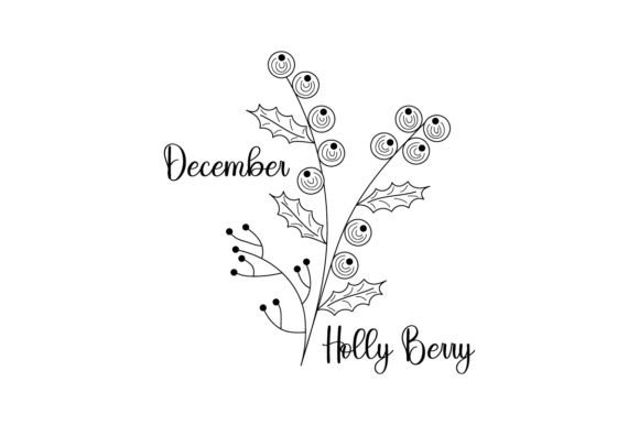 December Holly Berry Embroidery