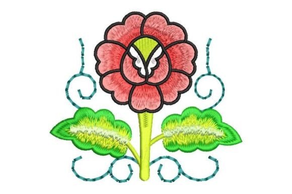 Gradient Flower with Leaves