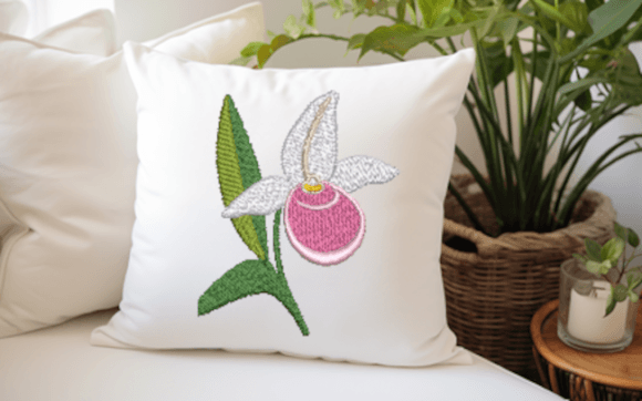 Lady Slipper Minnesota Orchid Embroidery Design