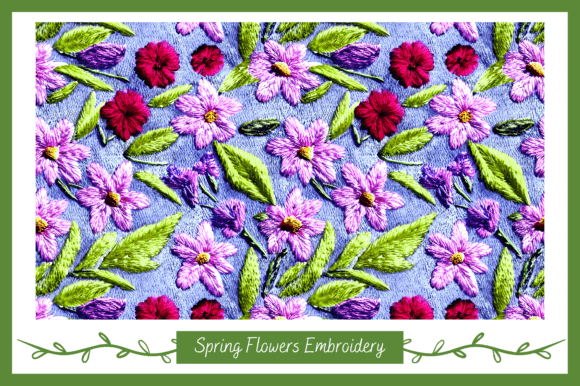 Spring Flowers Embroidery Digital Paper Review